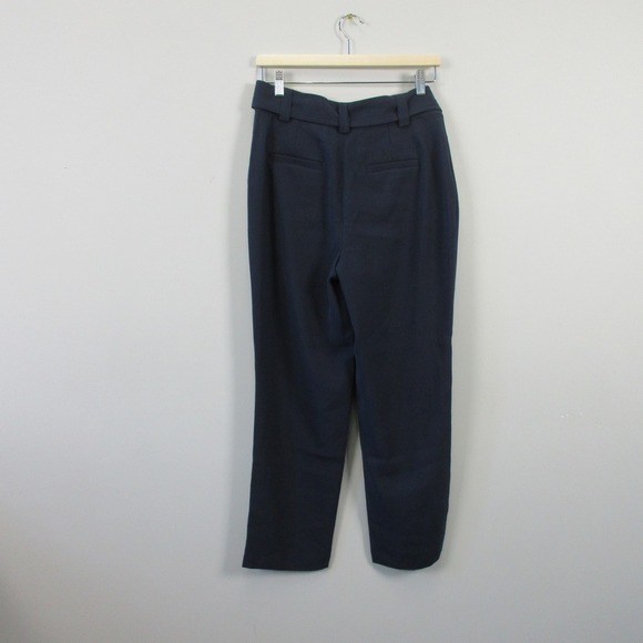 Boden Tie Waist Tapered Trousers Pants Women 6 Navy Blue High Rise Career 432 - Picture 2 of 10